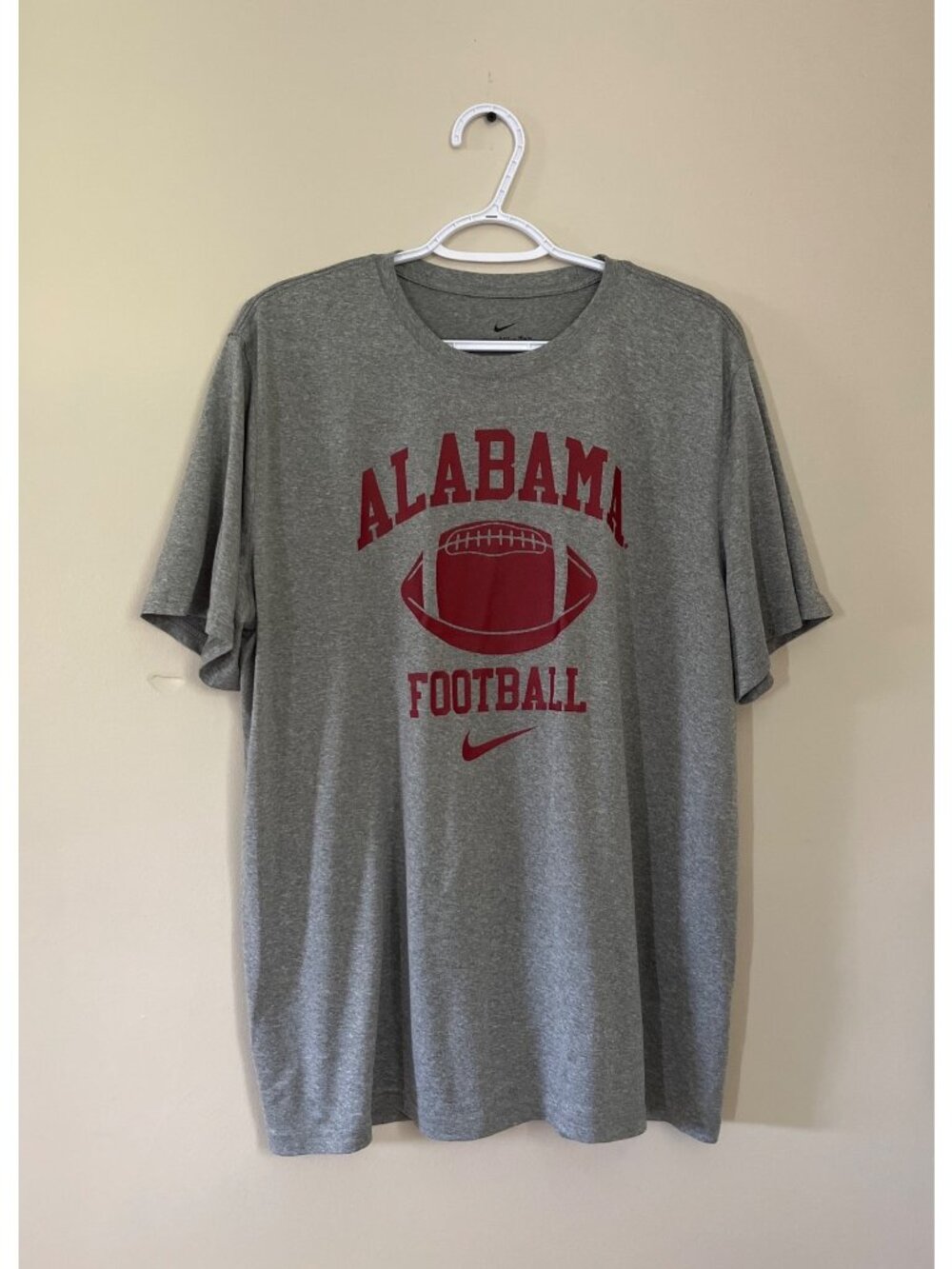 Nike Mens XLarge Heather Gray Alabama Crimson Tide Legacy Football Icon T-Shirt